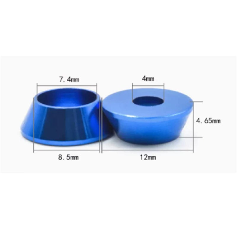 Alextend 50pcs M4 Cone Cup Washers Anodized Aluminum Alloy Screw Gasket Countersunk Washers (Dark Blue) - Image 2